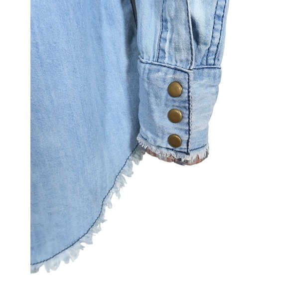 Free People Denim Blue Button Down Shirt - Picture 5 of 8